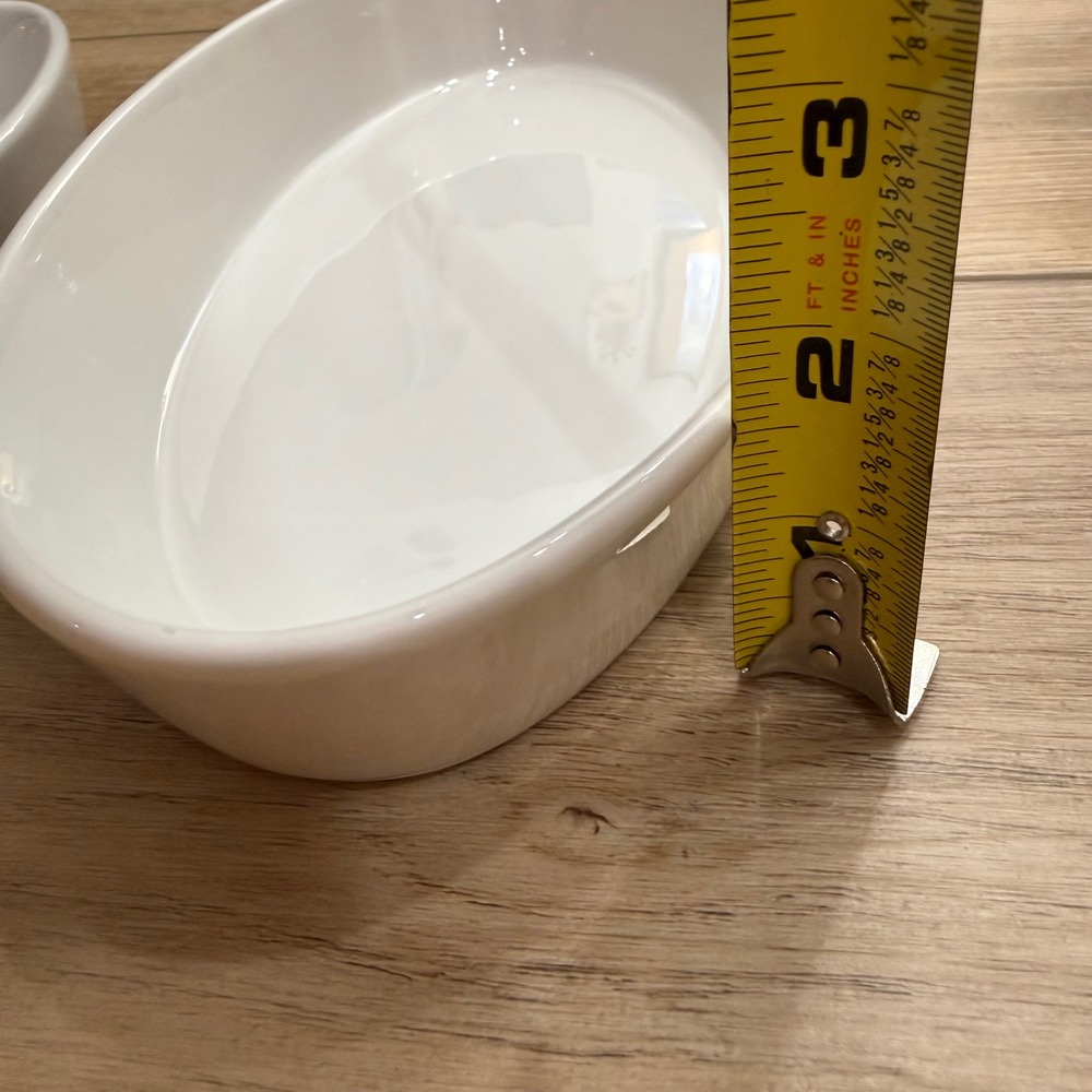Pillivuyt France Vintage Oval Baker Set 10oz 16oz White Porcelain Oven to Table - Picture 5 of 11